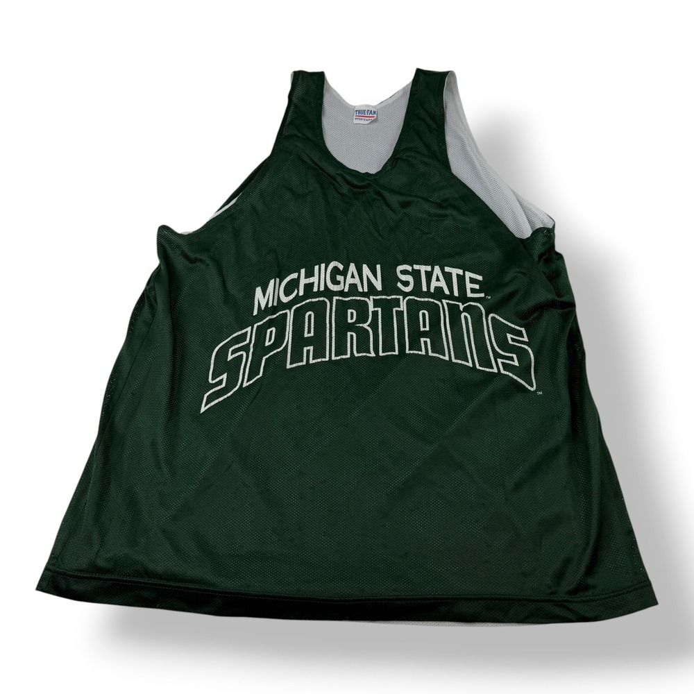 True Fan Michigan State Spartans Reversible Mesh Practice Jersey Men Large Green